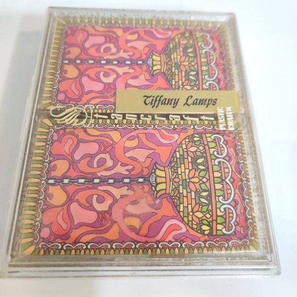 VINTAGE STANCRAFT DOUBLE DECK TIFFANY LAMPS PINACHLE Open Case With SEALED Cards - Picture 2 of 9